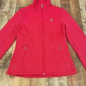 SPYDER Bright Pink Embroidered Logo Full Zip Core Jacket